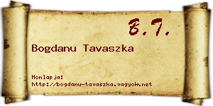 Bogdanu Tavaszka névjegykártya
